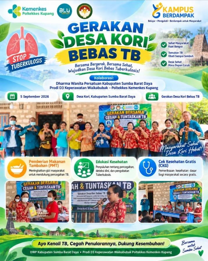 Gerakan Desa Kori Bebas TB: Kolaborasi DWP Sumba Barat Daya dan Prodi Keperawatan Waikabubak Poltekkes Kemenkes Kupang
